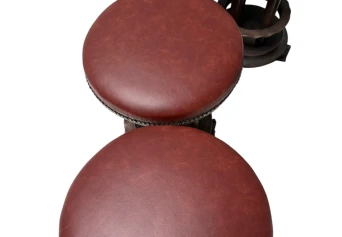 Six Art Deco Amsterdamse School Stools with Leather Tops, 1920s
